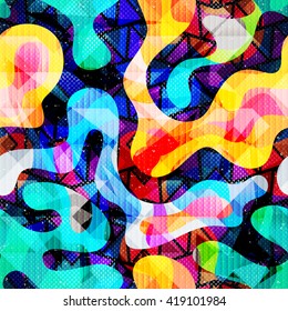 Graffiti abstract seamless pattern grunge effect vector illustration 