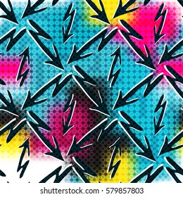 Graffiti abstract seamless pattern grunge effect vector illustration