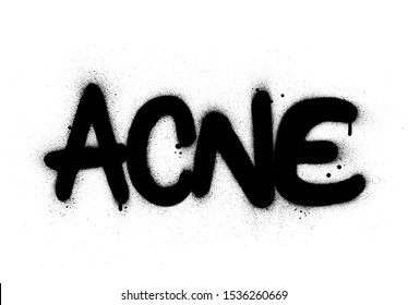 graffiti acne word sprayed in black over white