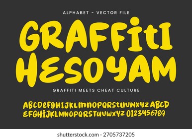 Graffiti-Alphabet. Typografie anzeigen. Vektor-EPS. Für Poster, Print-Dateien, T-Shirt-Design, Logos