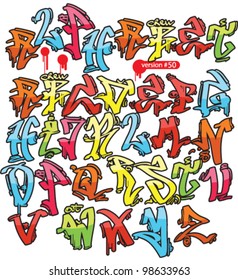 Graffiti Alphabet Hiphop Urban Style Stock Vector Royalty Free 98633963 Shutterstock