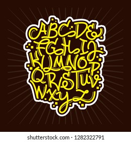 Graffiti Alphabet illustration with flat color. on vector eps.10. colorful