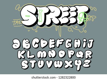 Graffiti Alphabet illustration with flat color. on vector eps.10. colorful