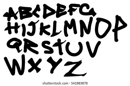 Graffiti alphabet on a white background. Vector art.