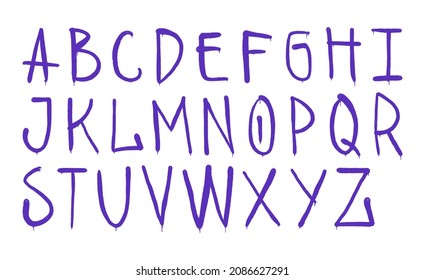 graffiti alphabet. Spray paint effect letters