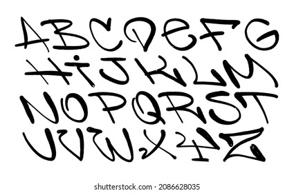 Graffiti Alphabet Spray Paint Effect Letters Stock Vector (Royalty Free ...