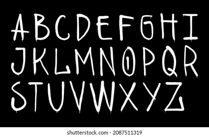 graffiti alphabet. Spray paint effect letters