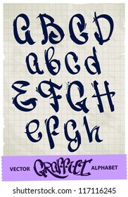 Graffiti alphabet. Vector EPS 10 illustration.