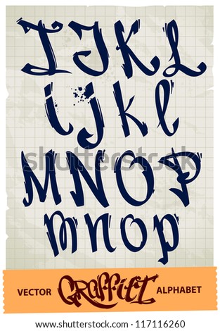 Graffiti alphabet. Vector EPS 10 illustration.