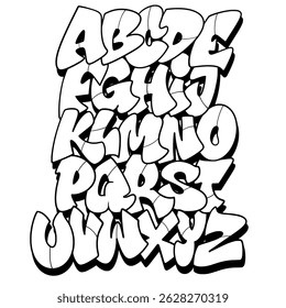 Graffiti alphabeth letters art vintage 