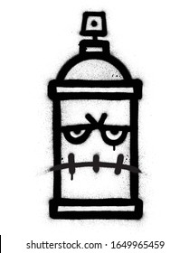 graffiti angry spraycan sprayed in black over white