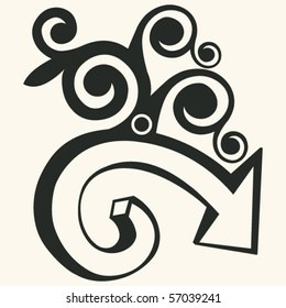 graffiti arrow, abstract vector decoration