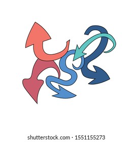 Graffiti arrows designs. Vector illustration.