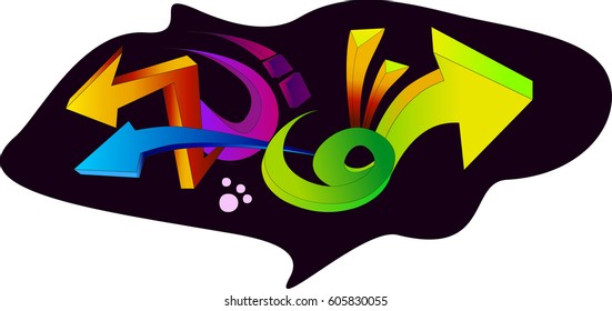 Graffiti arrows designs. Vector illustration.