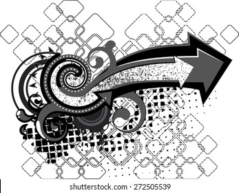 Graffiti arrows-monochrome