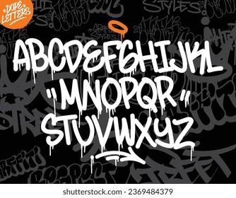 Graffiti art alphabet. Decorative Graffiti font vector design.
