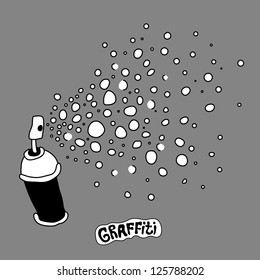 Graffiti art illustration. Spray can background