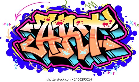 Graffiti art text vector illustration