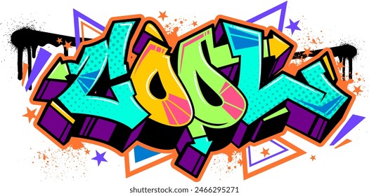 Graffiti art text vector illustration