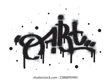 graffiti art word and symbol sprayed in black