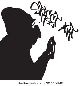 Graffiti Artist Silhouette Stock Vector (Royalty Free) 207709849 ...