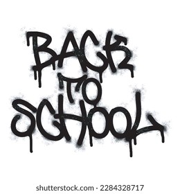 graffiti Back to school word and symbol sprayed in black
