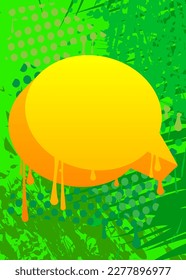 Graffiti Background. Abstract green and yellow modern street art speech bubble decoration performed in urban painting style.