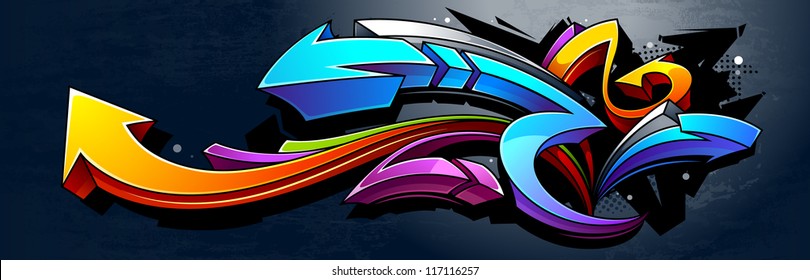 Graffiti Background. Horizontal Graffiti Banner. Vector EPS 10 Illustration.