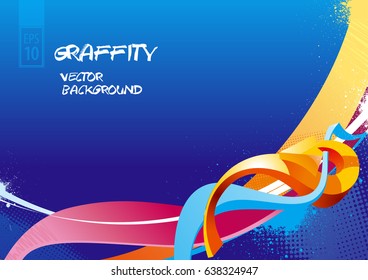 Graffiti background on blue