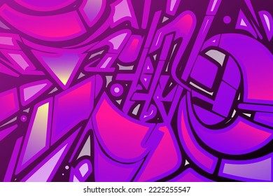 graffiti background on the wall abstract color subcultural vector pink purple