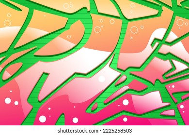 graffiti background on the wall abstract color subcultural vector yellow red green orange