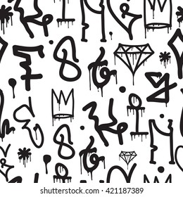 Graffiti background seamless pattern