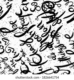 Graffiti background seamless pattern. Hand style tagging. Vandal vector lettering