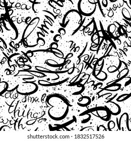 Graffiti background seamless pattern. Hand style tagging. Vandal vector lettering