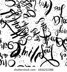 Graffiti background seamless pattern. Hand style tagging. Vandal vector lettering