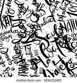 Graffiti background seamless pattern. Hand style tagging. Vandal vector lettering
