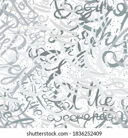 Graffiti background seamless pattern. Hand style tagging. Vandal vector lettering