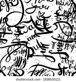 Fondo de graffiti sin fisuras. Etiquetado de estilo manual. Grabado vectorial de vandalismo