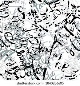 Graffiti background seamless pattern. Hand style tagging. Vandal vector lettering