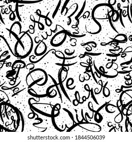 Graffiti background seamless pattern. Hand style tagging. Vandal vector lettering