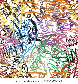 Graffiti background seamless pattern. Hand style tagging. Vandal vector lettering