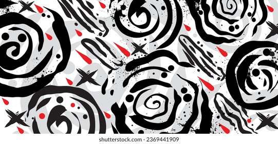 Graffiti background with throw-up, scribble and tagging in vibrant colors. Abstract graffiti in vector illustrations.