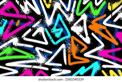 Graffiti background with throw-up and tagging hand-drawn style. Street art graffiti urban theme in vector format.