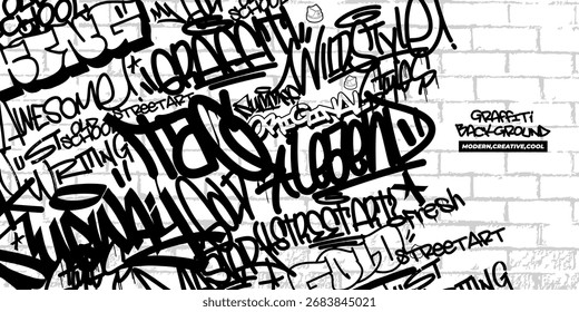 Fundo de grafite com lançamento e marcação arte de rua grafite vetor ilustração