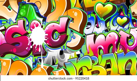 Graffiti Background Urban Art. Street wall
