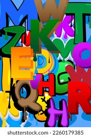 Graffiti background wallpaper with gradient geometric abstract modern street art shapes. Eps10 vector decoration performed in urban painting style.