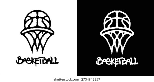 Graffiti Basketball logo vector design