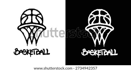Graffiti Basketball logo vector design