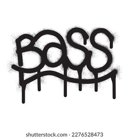 graffiti bass text with black spray paint