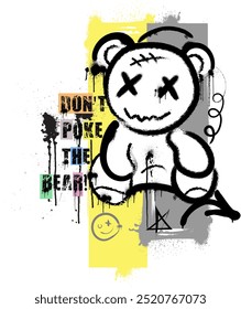 Graffiti bear. graffiti art, Spray paint graffiti bear vector 